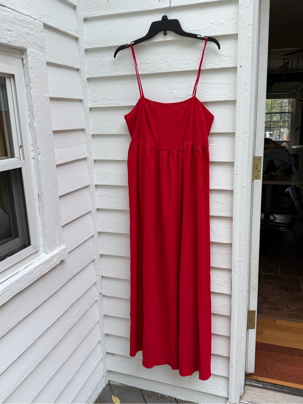 SHEIN Red Spaghetti-Strap Maxi Dress